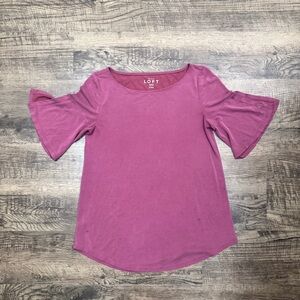 LOFT Women's Mauve Short Sleeve Top